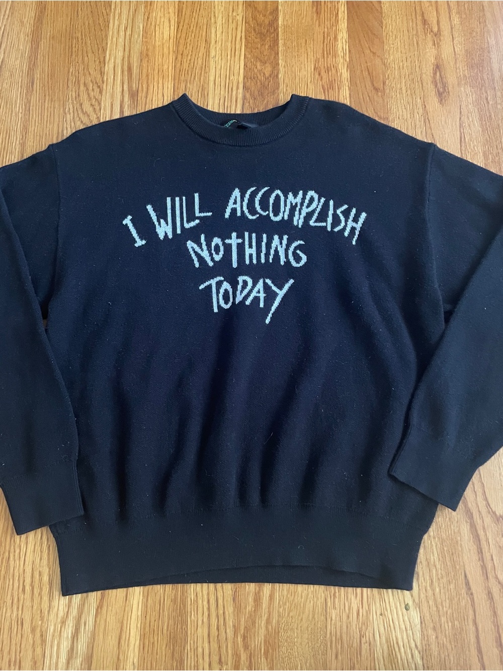 Teddy Fresh, I will accomplish nothing black sweater S